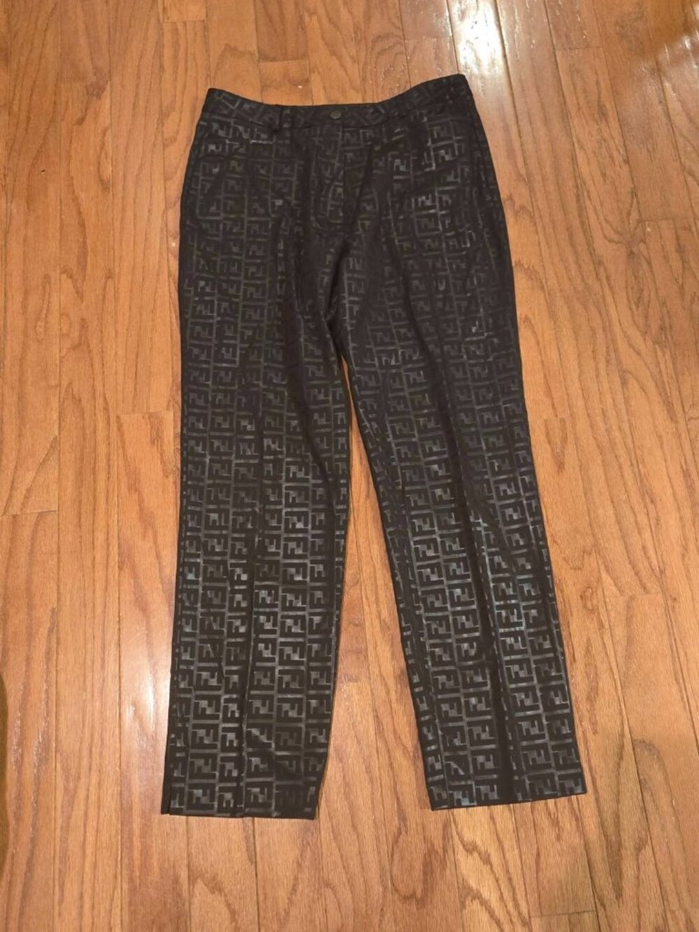 Vintage Fendi Women's Brown Zucca Ionic FF Logo Monogram Pants